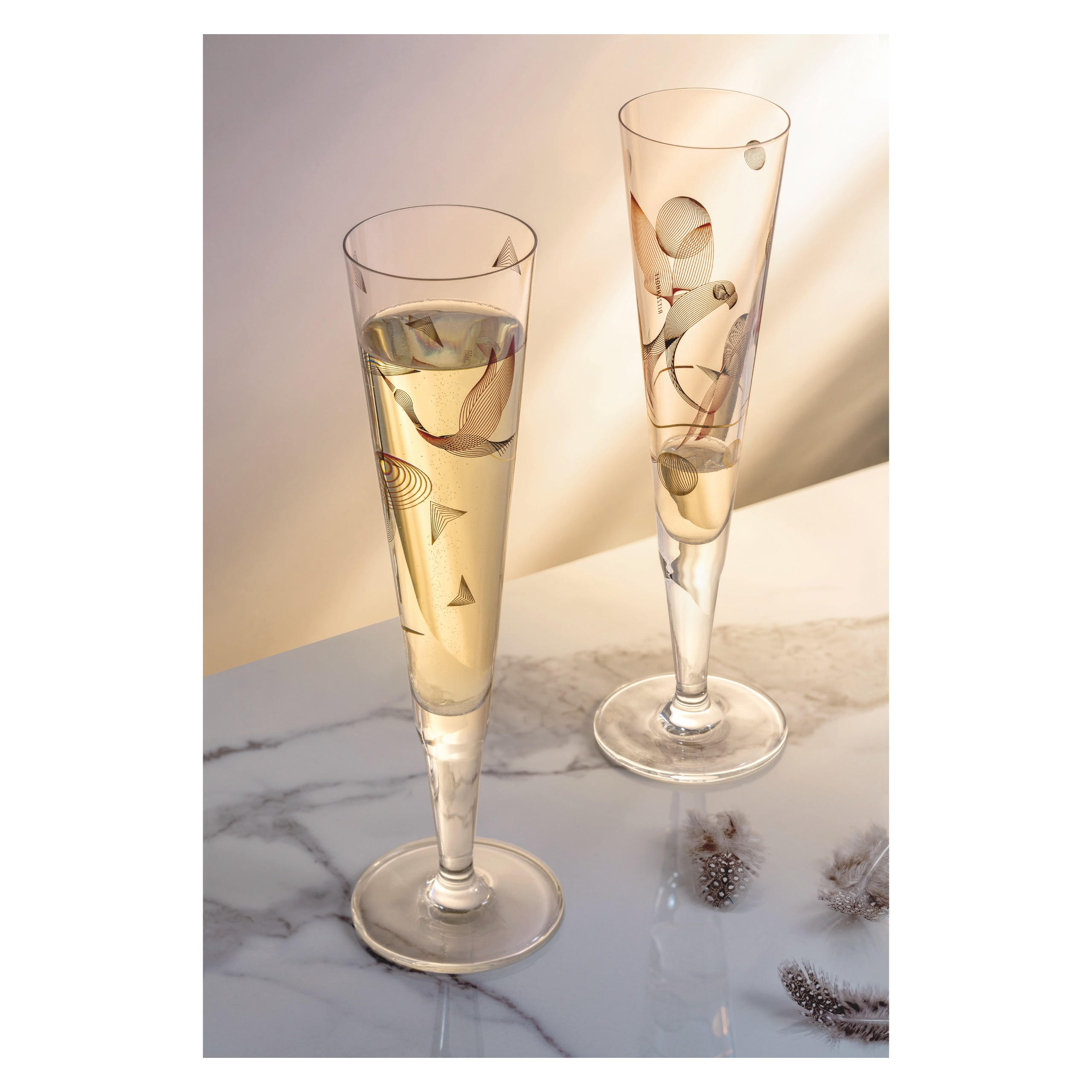 CHAMPAGNERGLAS - Rot/Goldfarben, Basics, Glas (7,2/24cm) - Ritzenhoff