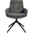 ARMLEHNSTUHL  Stoffauswahl, Typenauswahl, Sitzfläche 360° drehbar, Gestellauswahl Cord  - Anthrazit/Schwarz, Design, Textil/Metall (63/90/69cm) - Johann Jakob