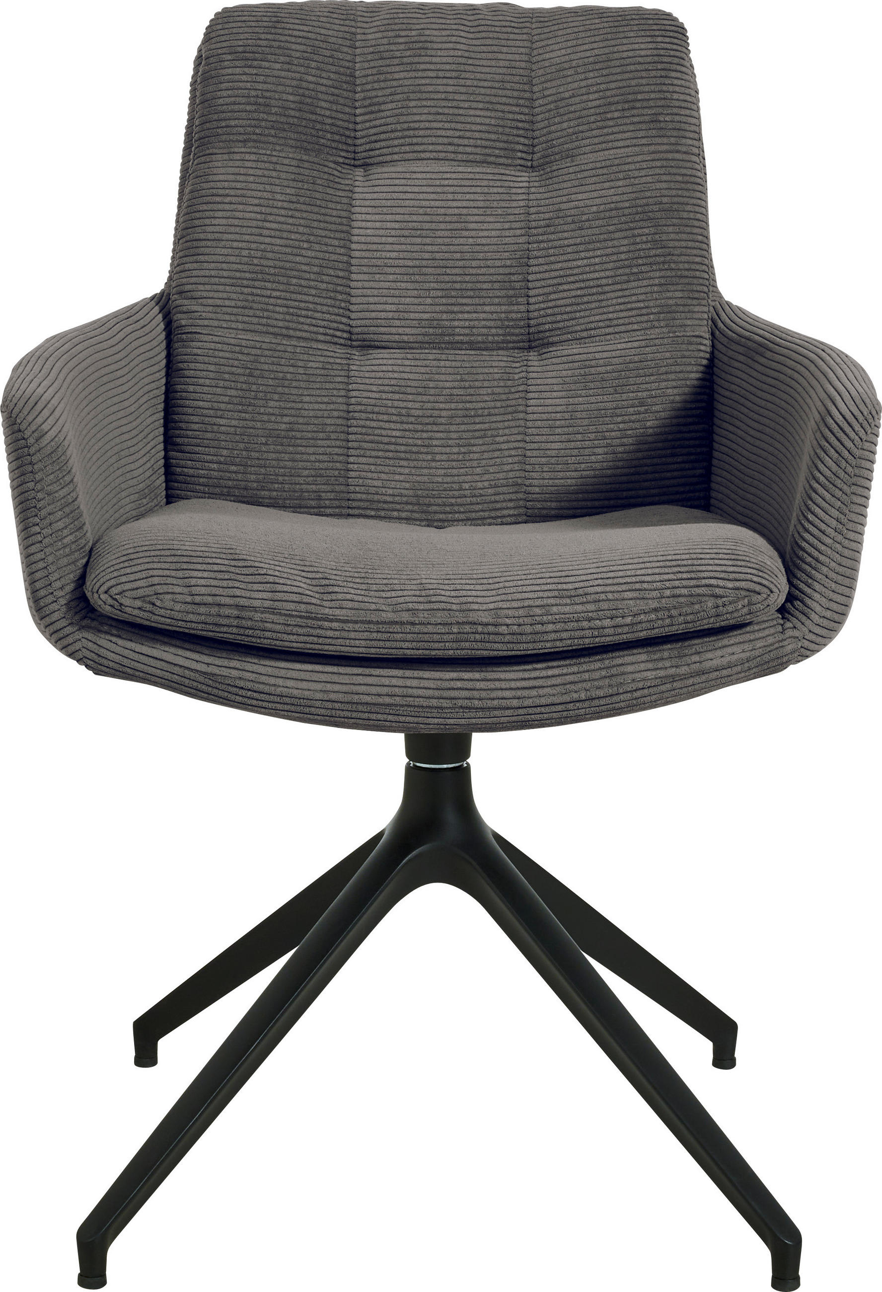 ARMLEHNSTUHL  in Eisen Cord  - Anthrazit/Schwarz, Design, Textil/Metall (63/90/69cm) - Johann Jakob