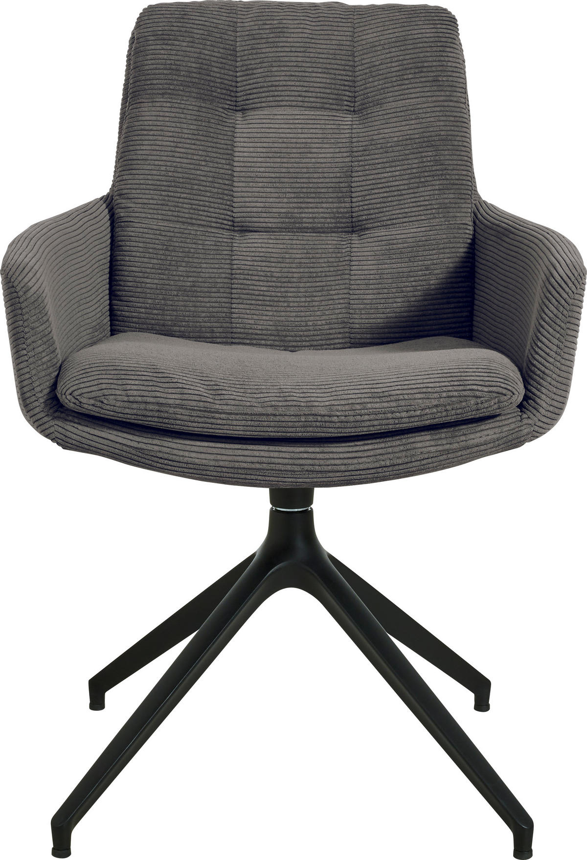 ARMLEHNSTUHL  in Eisen Cord  - Anthrazit/Schwarz, Design, Textil/Metall (63/90/69cm) - Johann Jakob