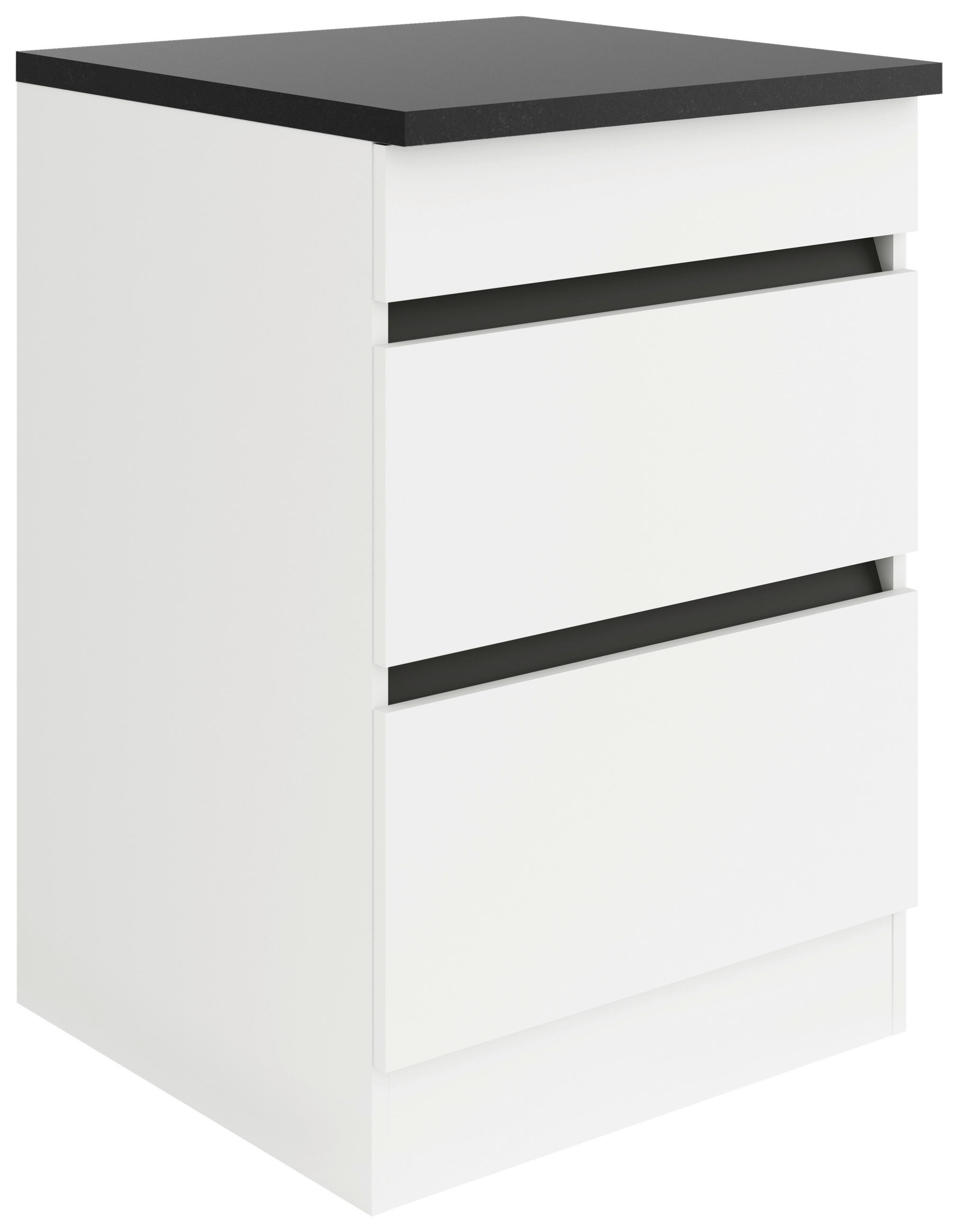 KÜCHENUNTERSCHRANK 60/88/57,1 cm  in Weiß  - Anthrazit/Buchefarben, Basics, Holzwerkstoff (60/88/57,1cm) - Optifit