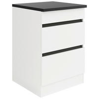 KÜCHENUNTERSCHRANK 60/88/57,1 cm  in Weiß  - Anthrazit/Buchefarben, Basics, Holzwerkstoff (60/88/57,1cm) - Optifit