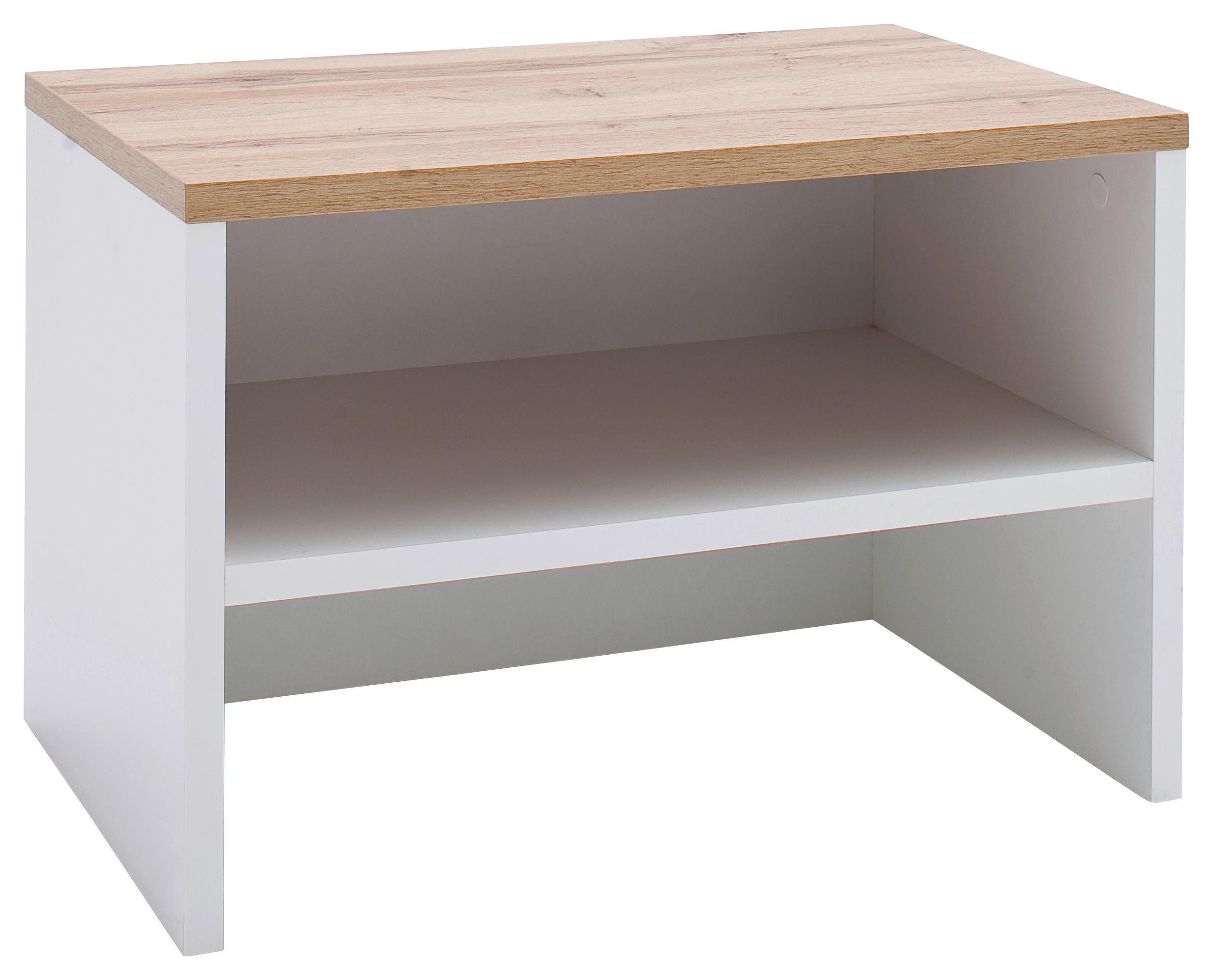 GARDEROBENBANK Weiß, Eichefarben - Eichefarben/Weiß, Design (63/42/40cm) - Carryhome