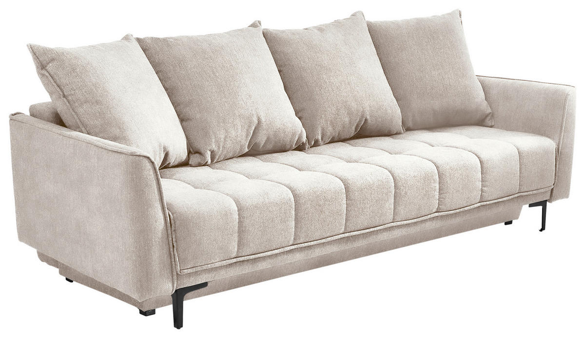 BÄDDSOFFA i flatväv beige  - beige/svart, Design, textil (235/70/108cm) - Livetastic