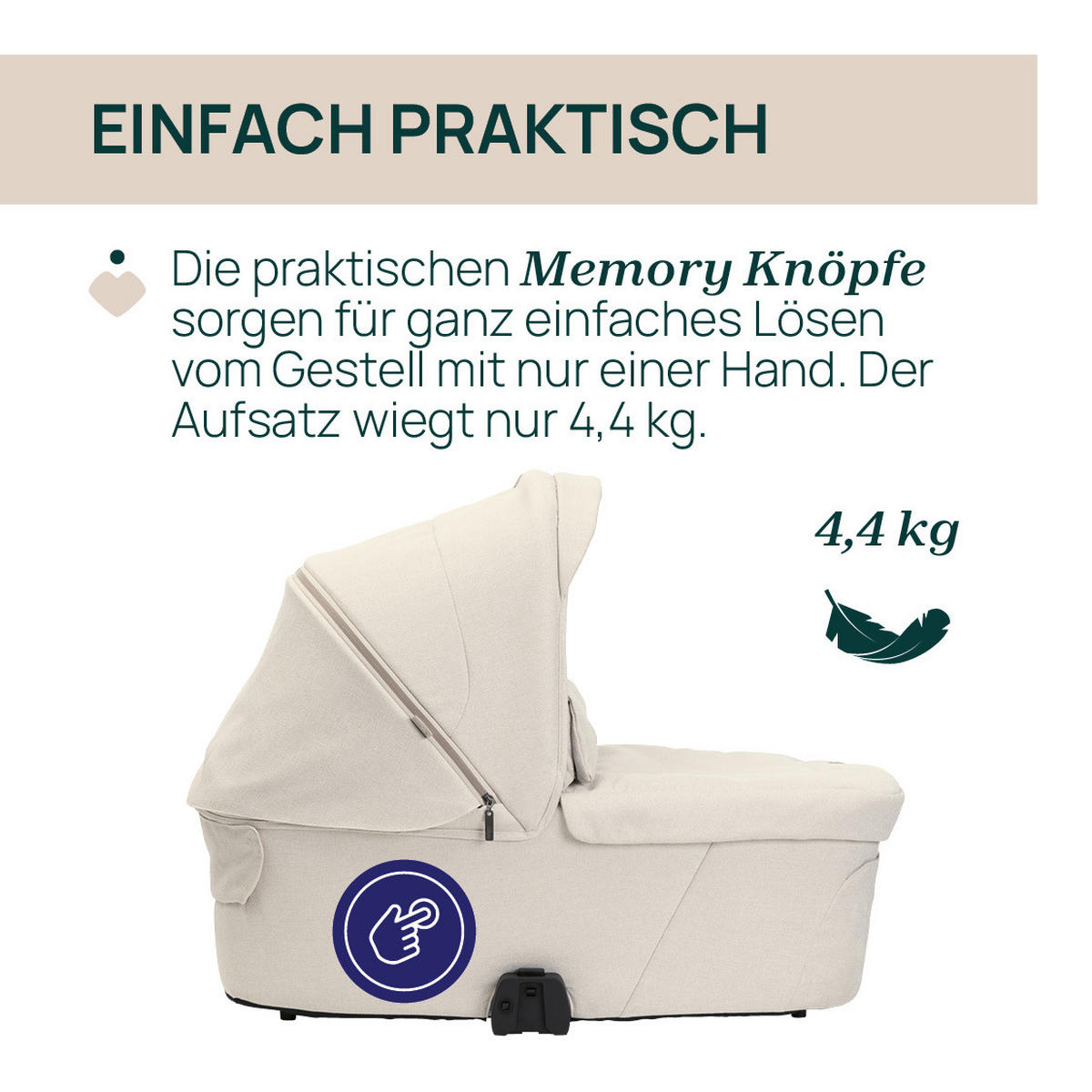 LIEGEWANNE Flexi  - Beige, Basics, Textil (43/64/83cm) - Chicco