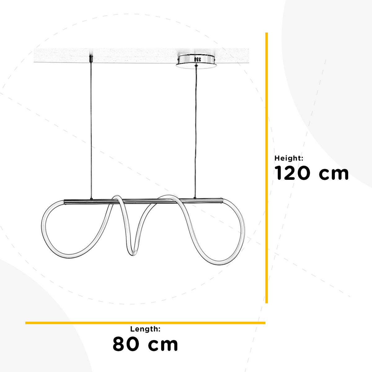 LED-HÄNGELEUCHTE 90/90/120 cm  - Silberfarben, Design, Kunststoff/Metall (90/90/120cm)