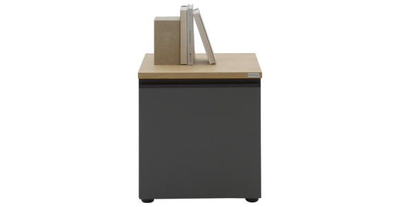 NACHTSCHRANK 45/46/41 cm furniert  - Eichefarben/Anthrazit, Design, Holzwerkstoff/Kunststoff (45/46/41cm) - Dieter Knoll