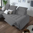 ECKSOFA in Flachgewebe Grau  - Schwarz/Grau, LIFESTYLE, Textil/Metall (180/310cm) - Valnatura