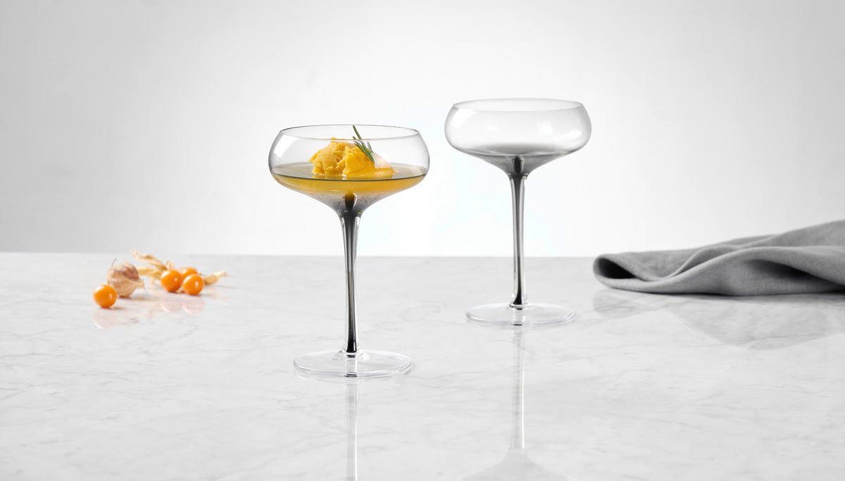 POHÁR NA KOKTAIL - sivá, Trend, sklo (11/16cm) - Novel