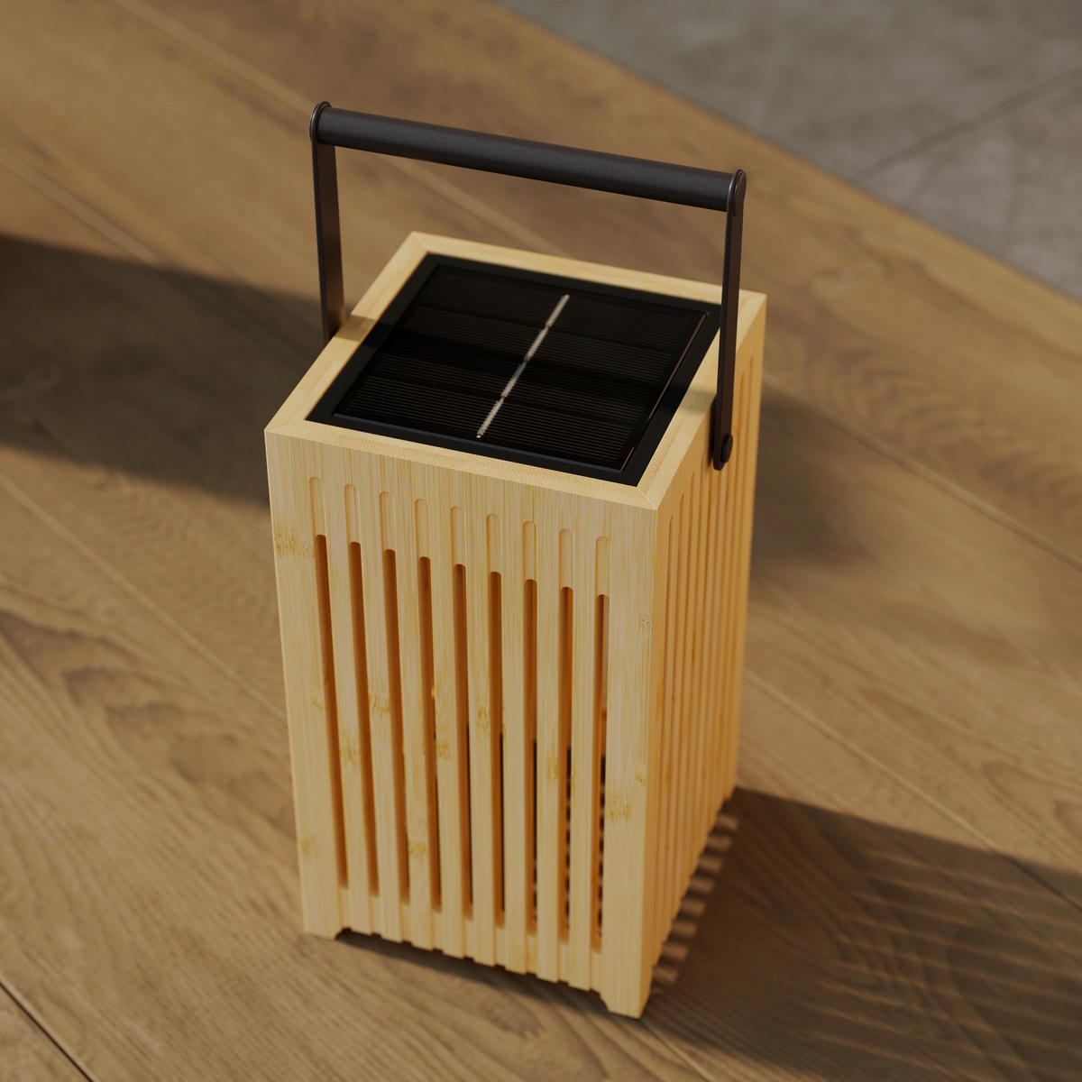 SOLARLEUCHTE - Schwarz, Design, Holz/Kunststoff (12/12/24cm) - Ambia Garden