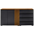 SIDEBOARD Anthrazit, Nussbaumfarben  187/92/45 cm  - Anthrazit/Nussbaumfarben, Design, Holz/Holzwerkstoff (187/92/45cm) - Moderano