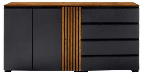 SIDEBOARD Anthrazit, Nussbaumfarben 187/92/45 cm - Anthrazit/Nussbaumfarben, Design, Holz/Holzwerkstoff (187/92/45cm) - Moderano