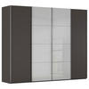 SCHWEBETÜRENSCHRANK 271/235/68 cm 4-türig Graphitfarben, Weiß  - Chromfarben/Graphitfarben, KONVENTIONELL, Glas/Holzwerkstoff (271/235/68cm) - Novel
