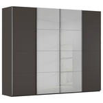 SCHWEBETÜRENSCHRANK 271/235/68 cm 4-türig Graphitfarben, Weiß  - Chromfarben/Graphitfarben, KONVENTIONELL, Glas/Holzwerkstoff (271/235/68cm) - Novel