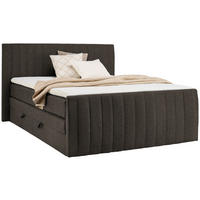 BOXSPRINGBETT 180/200 cm  in Braun  - Schwarz/Braun, KONVENTIONELL, Kunststoff/Textil (180/200cm) - Boxxx