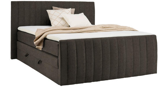 BOXSPRINGBETT 180/200 cm  in Braun  - Schwarz/Braun, KONVENTIONELL, Kunststoff/Textil (180/200cm) - Carryhome