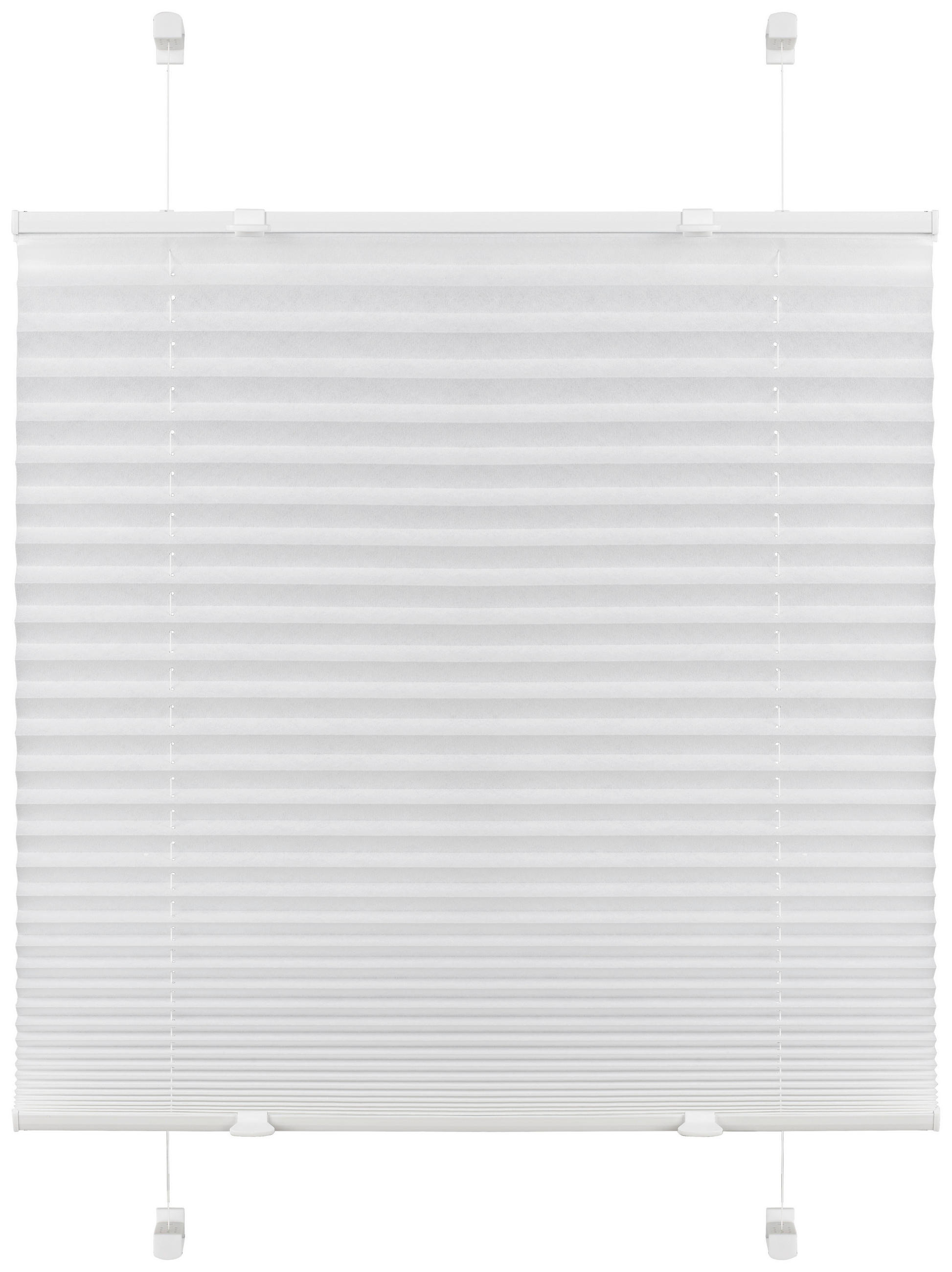 PLISSEE  halbtransparent   50/130 cm   - Weiß, Basics, Textil (50/130cm) - Boxxx