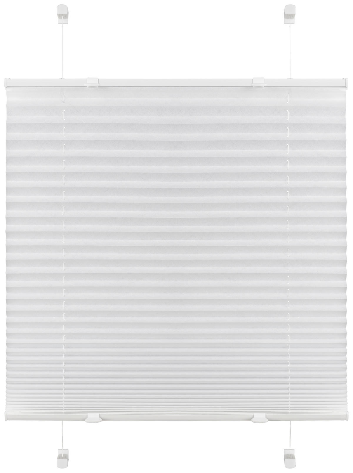 PLISSEE  halbtransparent   80/130 cm   - Weiß, Basics, Textil (80/130cm) - Boxxx