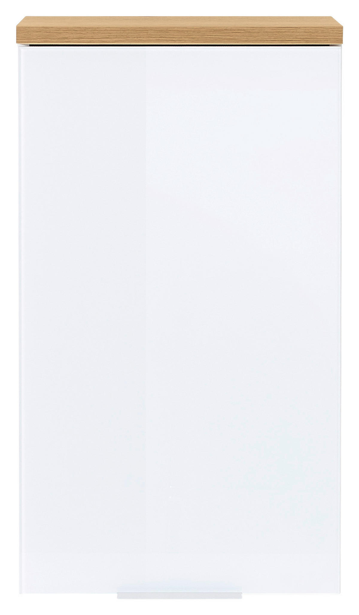 HÄNGESCHRANK 39/66/27 cm  - Edelstahlfarben/Eichefarben, Design, Glas/Holzwerkstoff (39/66/27cm) - Germania