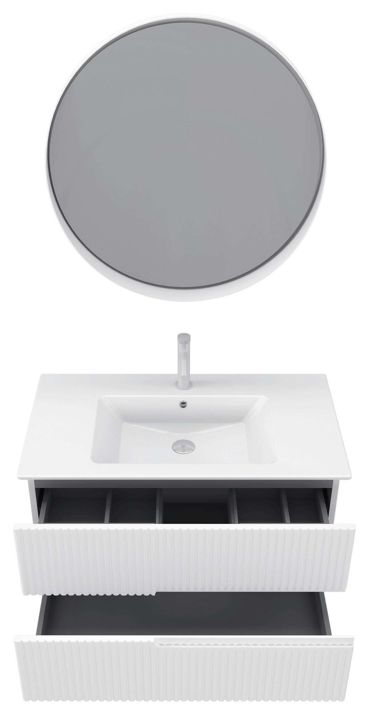 BADEZIMMER 3-teilig  in  - Weiß Hochglanz/Weiß, MODERN, Keramik/Holzwerkstoff (91/126/51cm) - MID.YOU