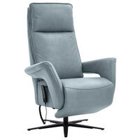RELAXSESSEL Leder Blaugrau  - Blaugrau/Schwarz, Design, Leder/Metall (83/123/87cm) - Valdera