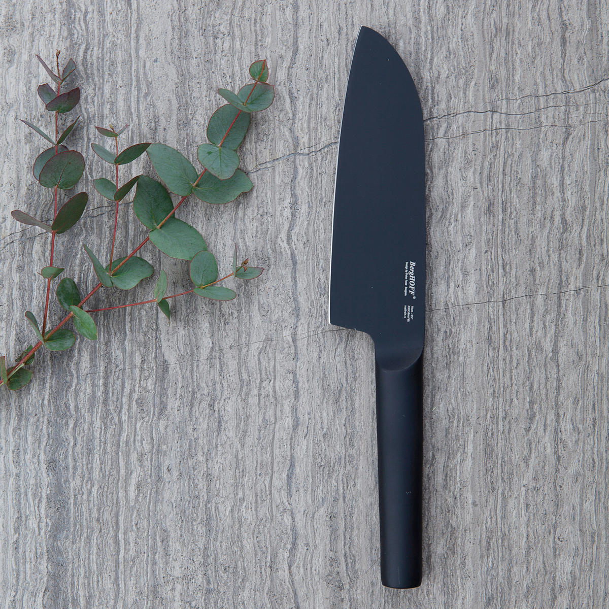 NOŽ SANTOKU   30/5/2 cm           nerjaveče jeklo - črna, Basics, kovina (30/5/2cm) - BergHOFF