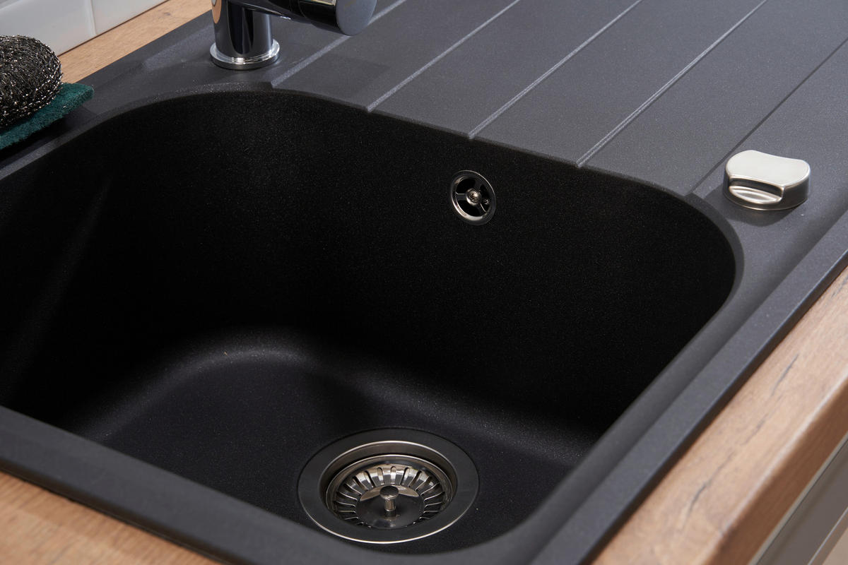 SPÜLE 1725ORLANDO86X50S  - Schwarz, Trend, Stein (86/20,9/50cm) - Respekta