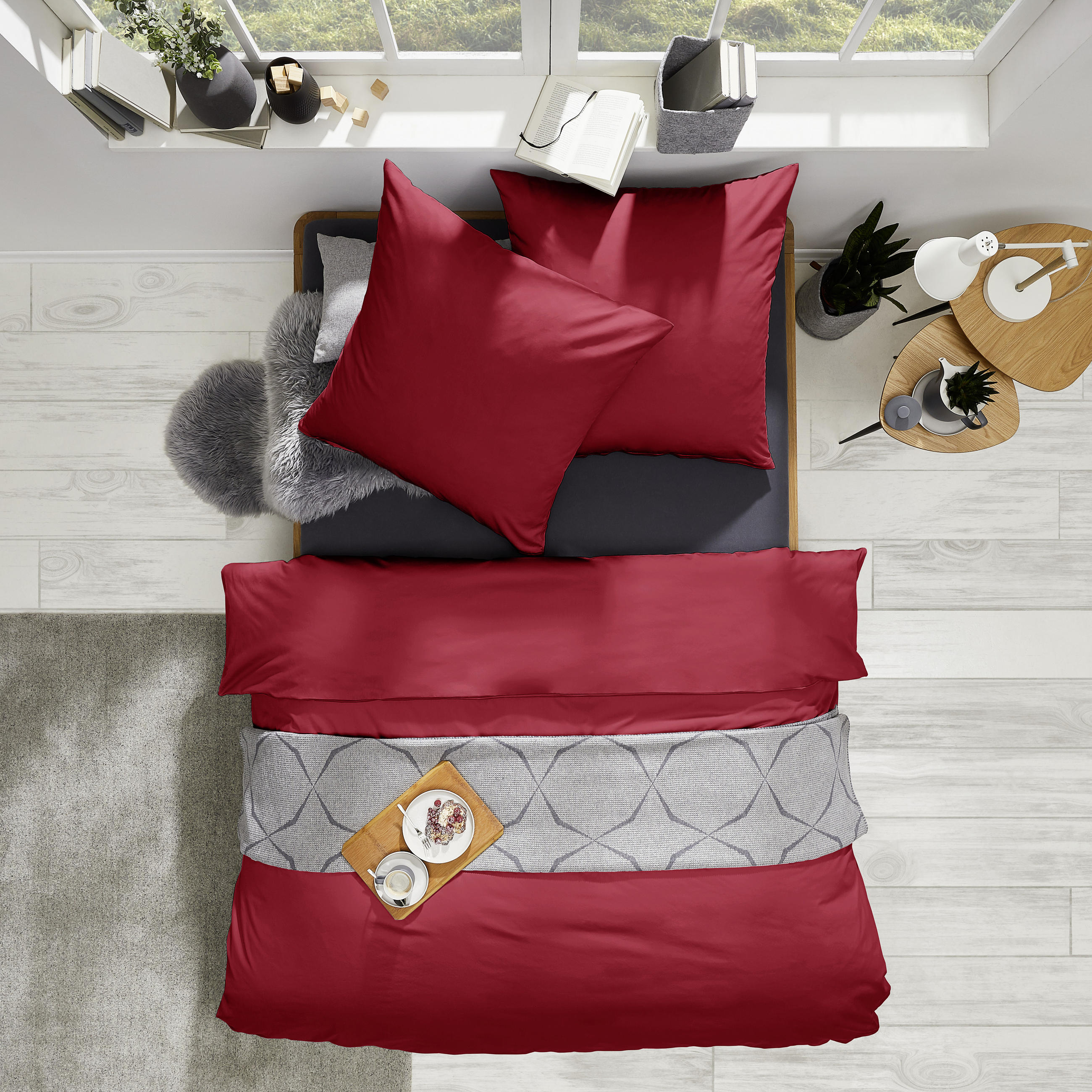 BETTWÄSCHE Satin 200/200 cm  - Bordeaux, KONVENTIONELL, Textil (200/200cm) - Bio:Vio
