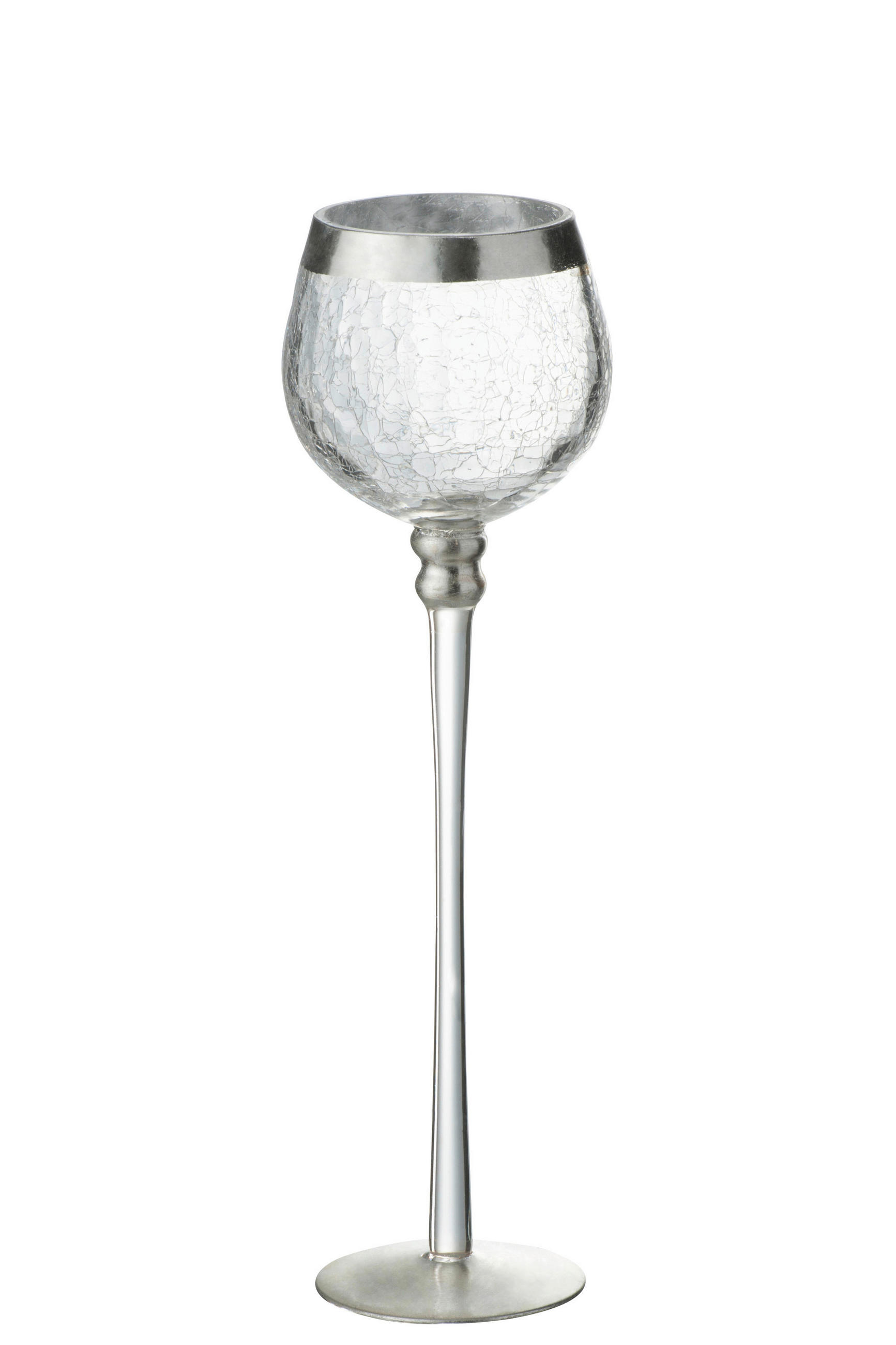 TEELICHTHALTER - Transparent/Silberfarben, Basics, Glas (9,5/9,5/30cm) - Ambia Home