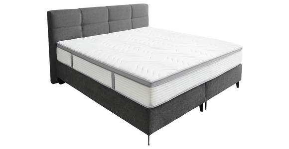 BOXSPRINGBETT 180/200 cm  in Grau  - Schwarz/Grau, KONVENTIONELL, Holz/Holzwerkstoff (180/200cm) - Carryhome