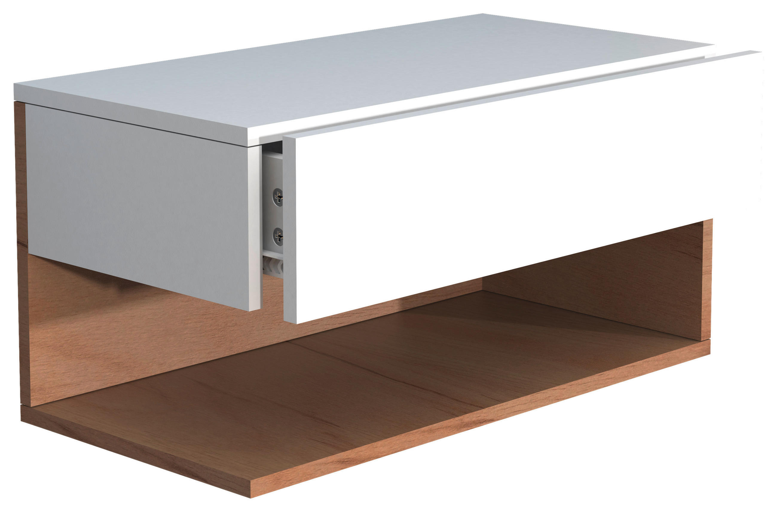 SÄNGBORD i vit, ekfärgad  - vit/ekfärgad, Modern, trämaterial (60/30/32cm) - MID.YOU