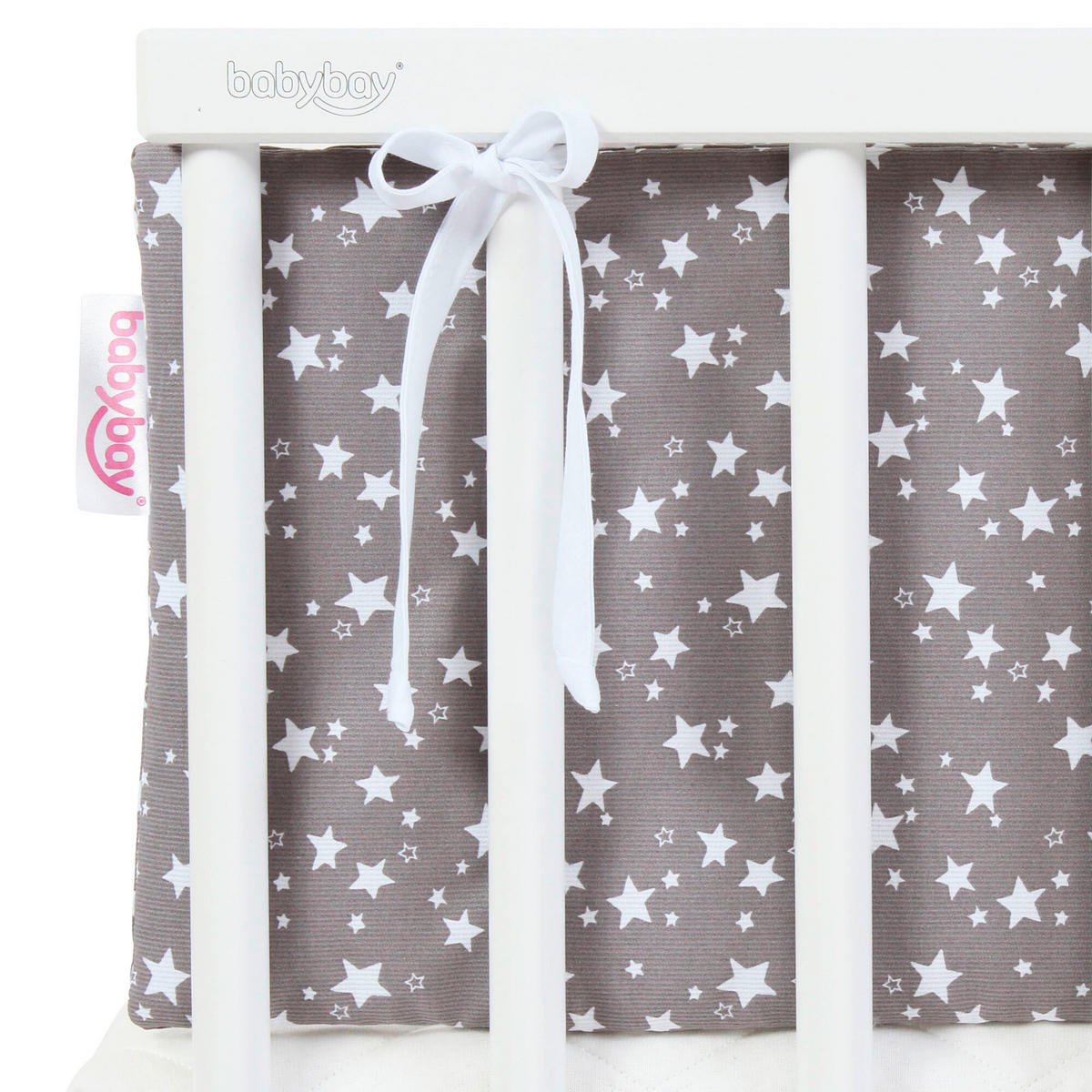 NESTCHEN Babybay Maxi/Boxspring   24/168 cm  - Taupe/Weiß, Basics, Textil (24/168cm) - Babybay