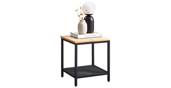 BEISTELLTISCH in Holz, Metall, Holzwerkstoff 40/40/45 cm  - Eichefarben/Schwarz, LIFESTYLE, Holz/Holzwerkstoff (40/40/45cm) - Xora