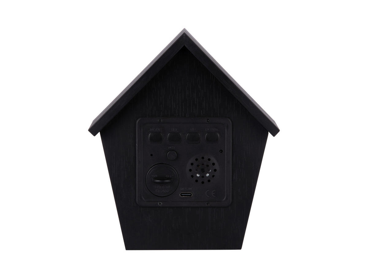 WECKER Riqueza Schwarz 13/15/7 cm  - Schwarz, Basics, Holzwerkstoff (13/15/7cm) - Karlsson