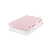 KINDERSPANNBETTUCH 2er Set 70/140 cm   - Rosa/Weiß, Basics, Textil (70/140cm) - My Baby Lou