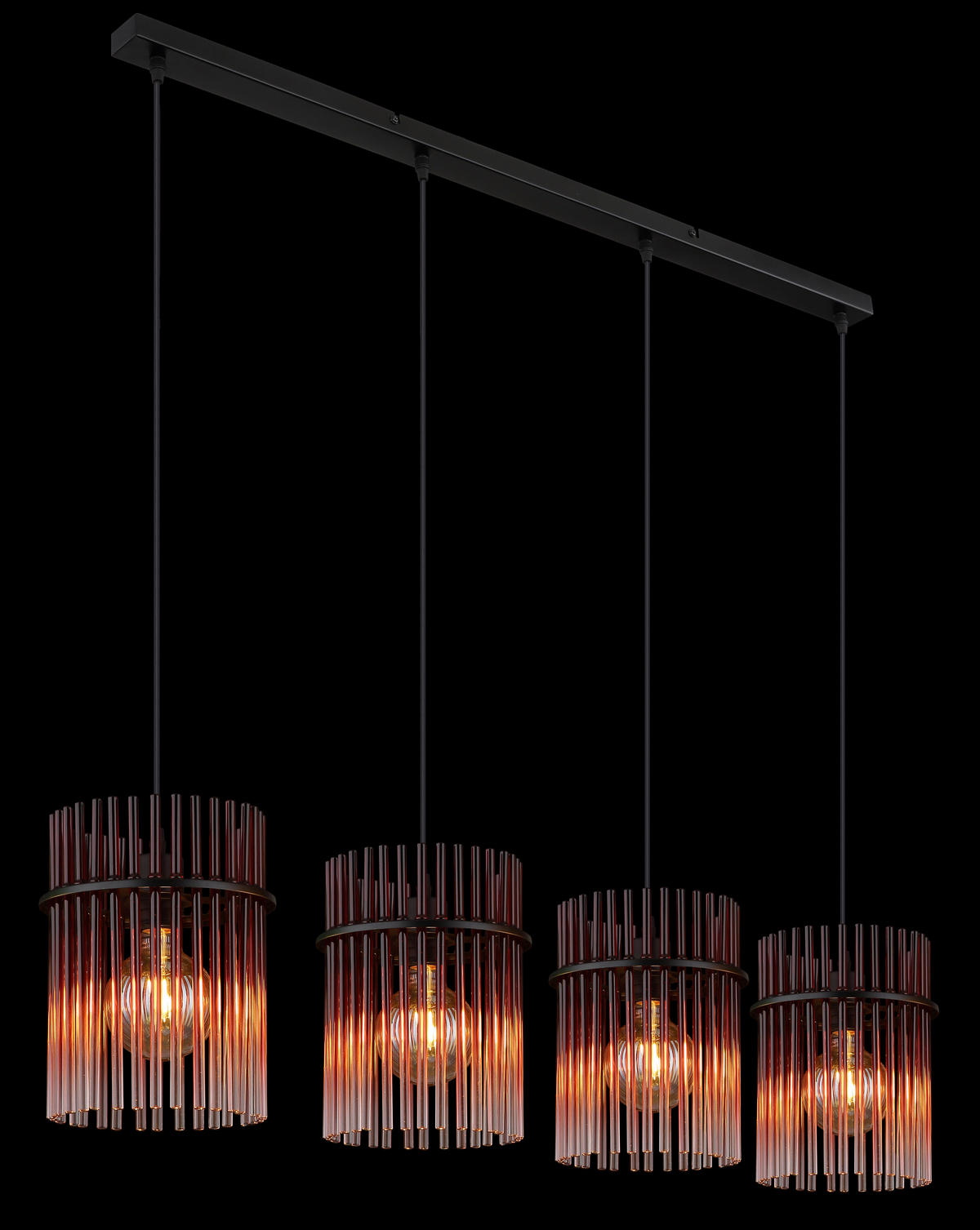 HÄNGELEUCHTE 110/20/140 cm  - Klar/Brombeere, LIFESTYLE, Glas/Kunststoff (110/20/140cm) - Globo