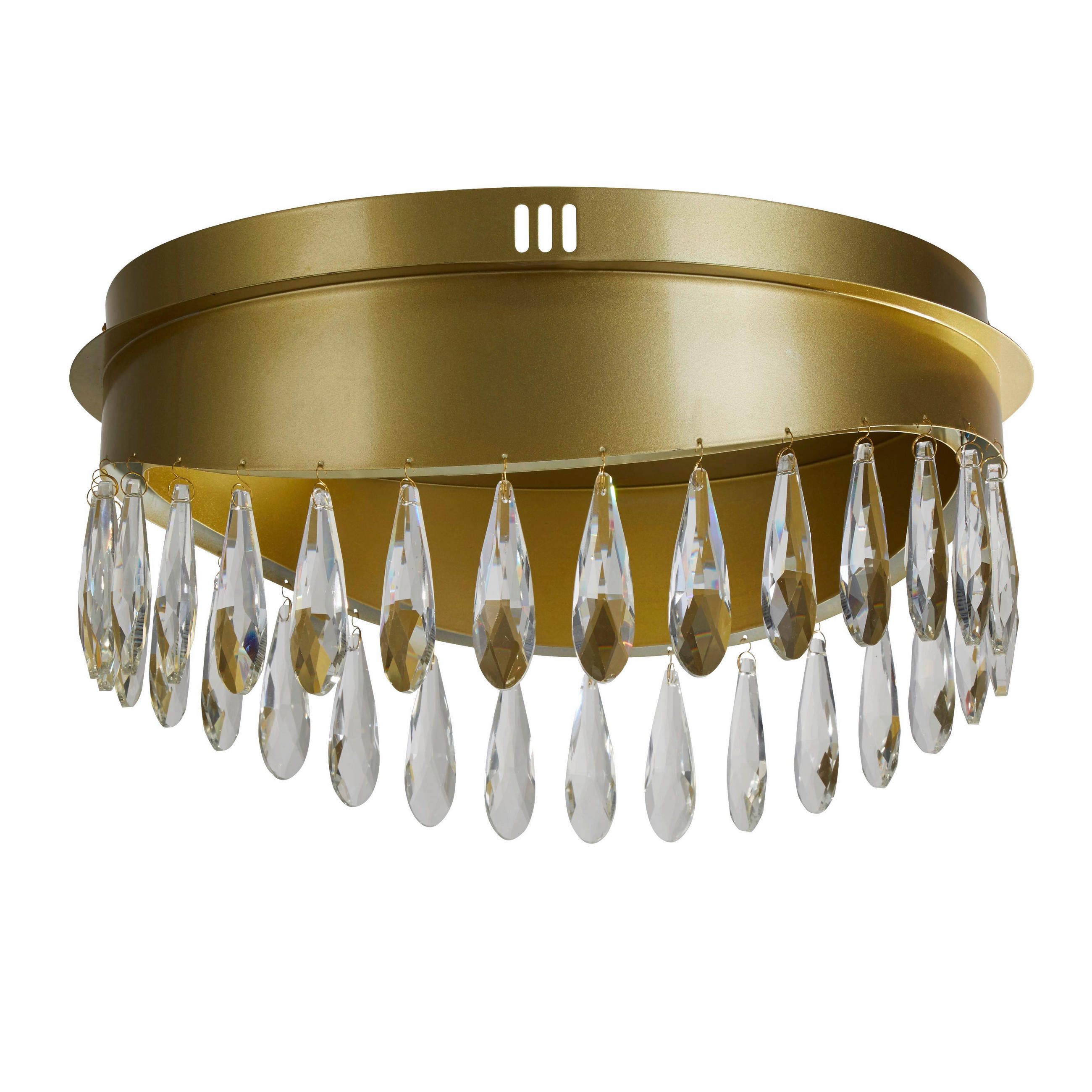 LED-DECKENLEUCHTE Jewel 43/22 cm   - Goldfarben, LIFESTYLE, Glas/Metall (43/22cm) - Searchlight
