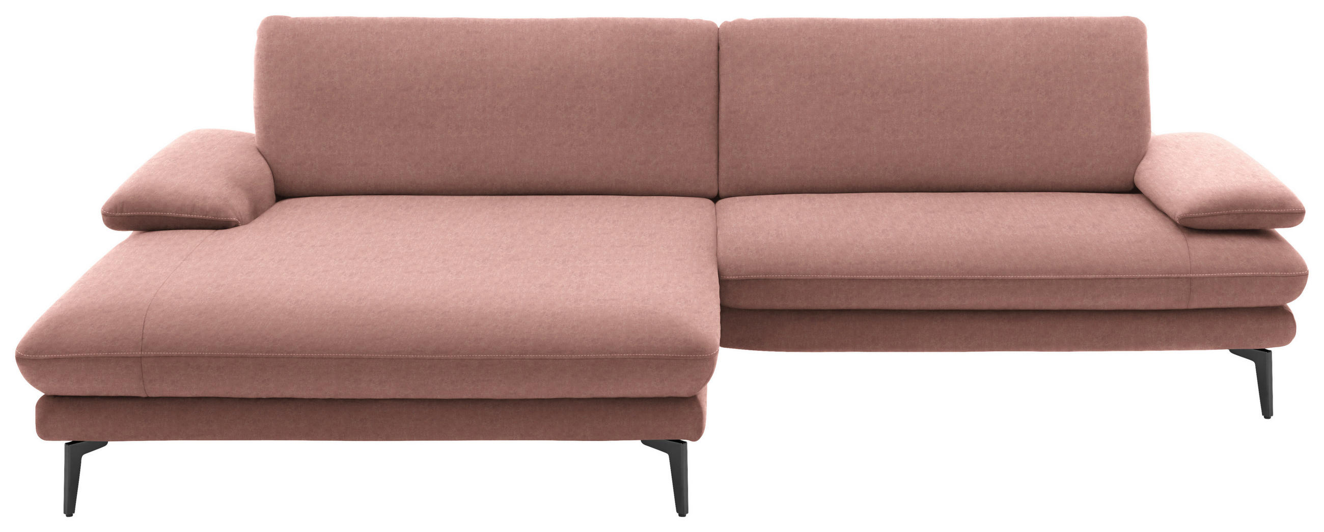ECKSOFA in Velours Flieder  - Flieder/Schwarz, Design, Textil/Metall (184/284cm) - Dieter Knoll
