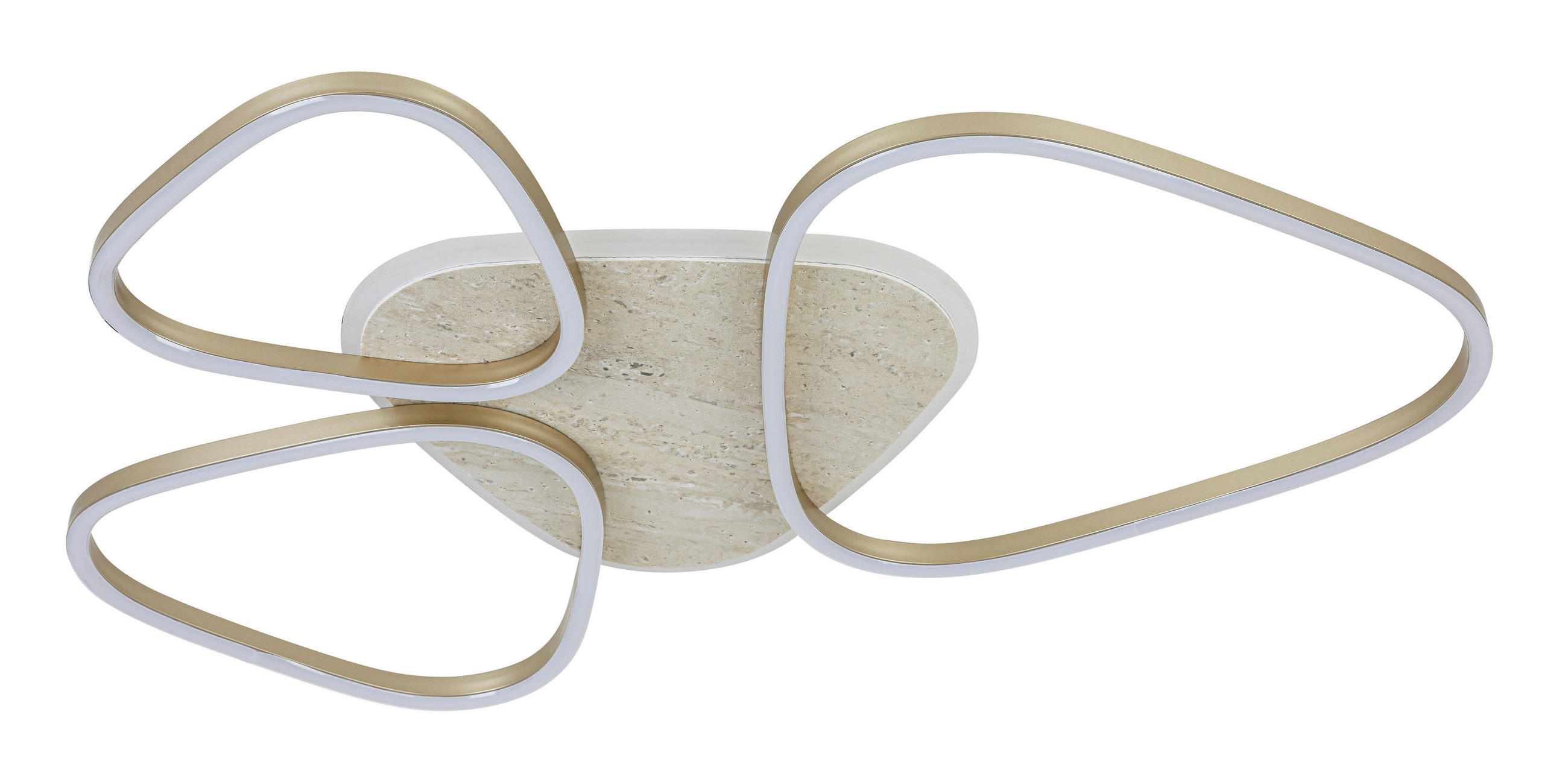 DECKENLEUCHTE    75/50/5 cm  - Champagner, Trend, Kunststoff/Metall (75/50/5cm) - Collett's Monde