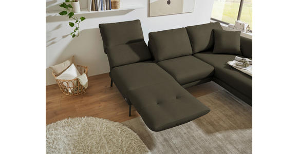 ECKSOFA  in Flachgewebe Dunkelgrün  255-365/175-224 cm  - Dunkelgrün/Schwarz, Design, Textil/Metall (255-365/175-224cm) - Dieter Knoll