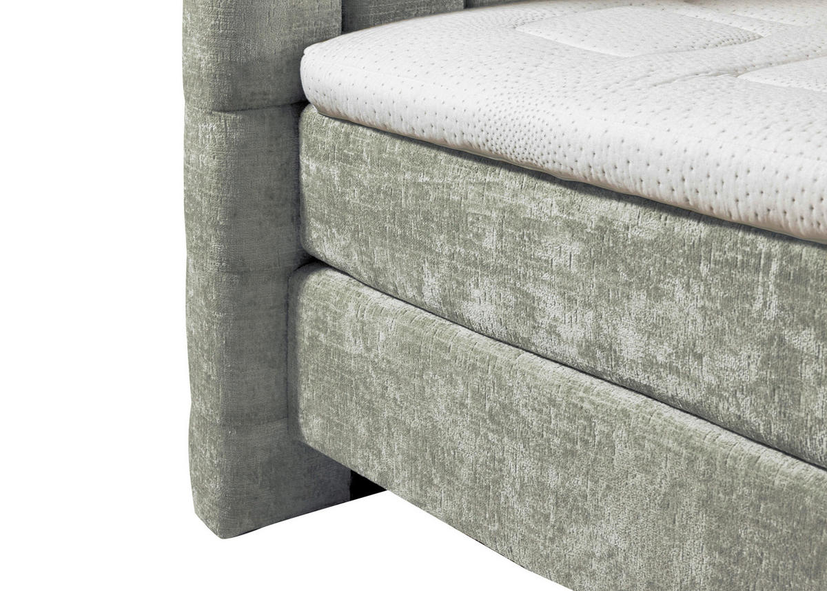 BOXSPRINGBETT 180/200 cm  in Hellgrün  - Eichefarben/Hellgrün, Design, Holz/Textil (180/200cm) - Esposa