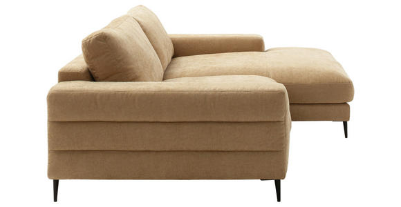 ECKSOFA in Flachgewebe Gelb 253/177 cm - Gelb/Schwarz, Design, Textil/Metall (253/177cm) - Dieter Knoll