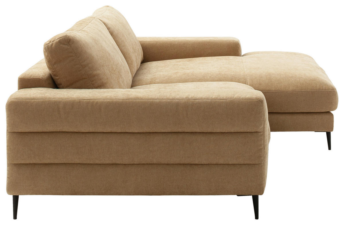 ECKSOFA in Flachgewebe Gelb  - Gelb/Schwarz, Design, Textil/Metall (177/253cm) - Dieter Knoll