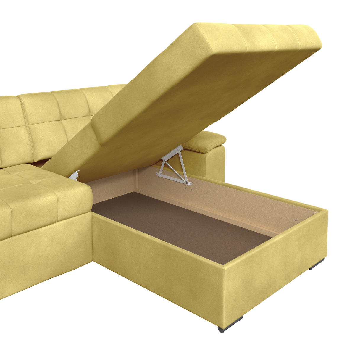 ECKSOFA Senfgelb Zierkissen  - Senfgelb, Trend, Textil (257/167cm) - Livetastic