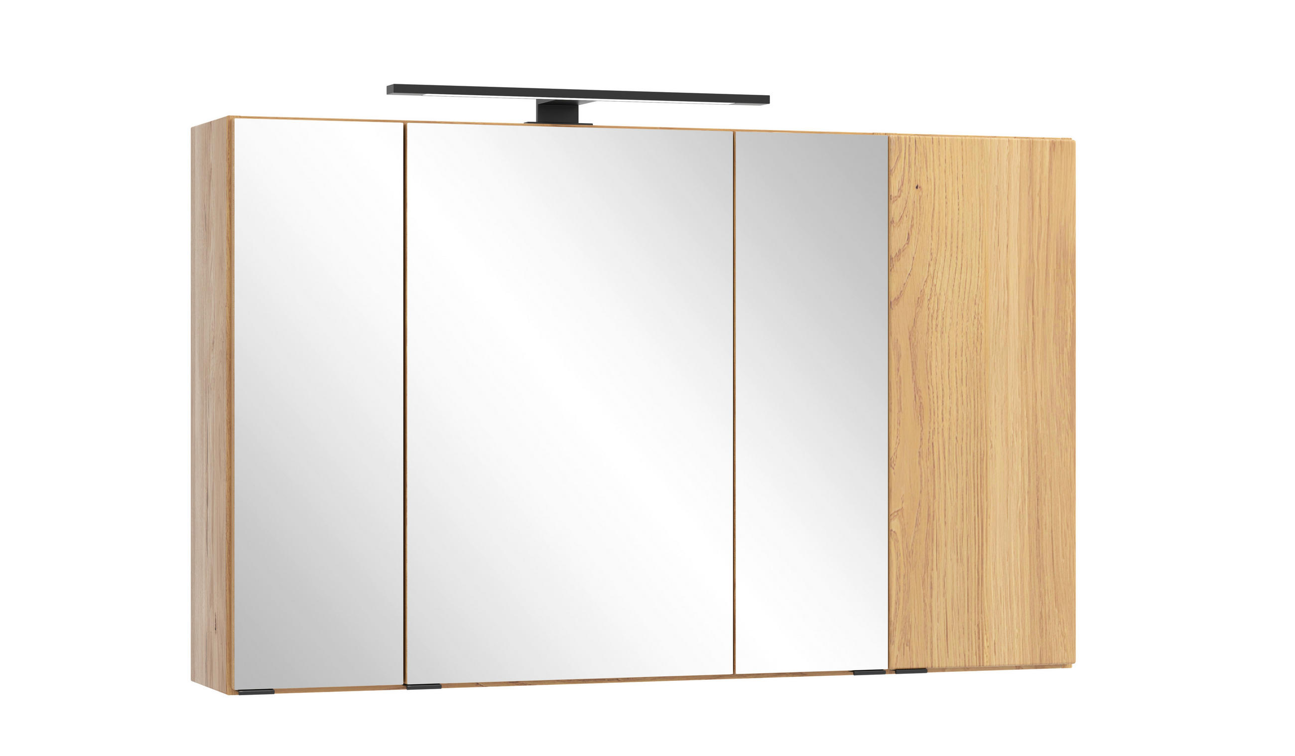 SPIEGELSCHRANK 105/64/20 cm  - Wildeiche/Schwarz, KONVENTIONELL, Glas/Holzwerkstoff (105/64/20cm) - Xora