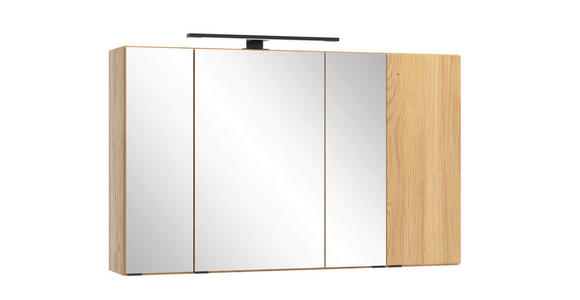 SPIEGELSCHRANK 105/64/20 cm  - Wildeiche/Schwarz, KONVENTIONELL, Glas/Holzwerkstoff (105/64/20cm) - Xora