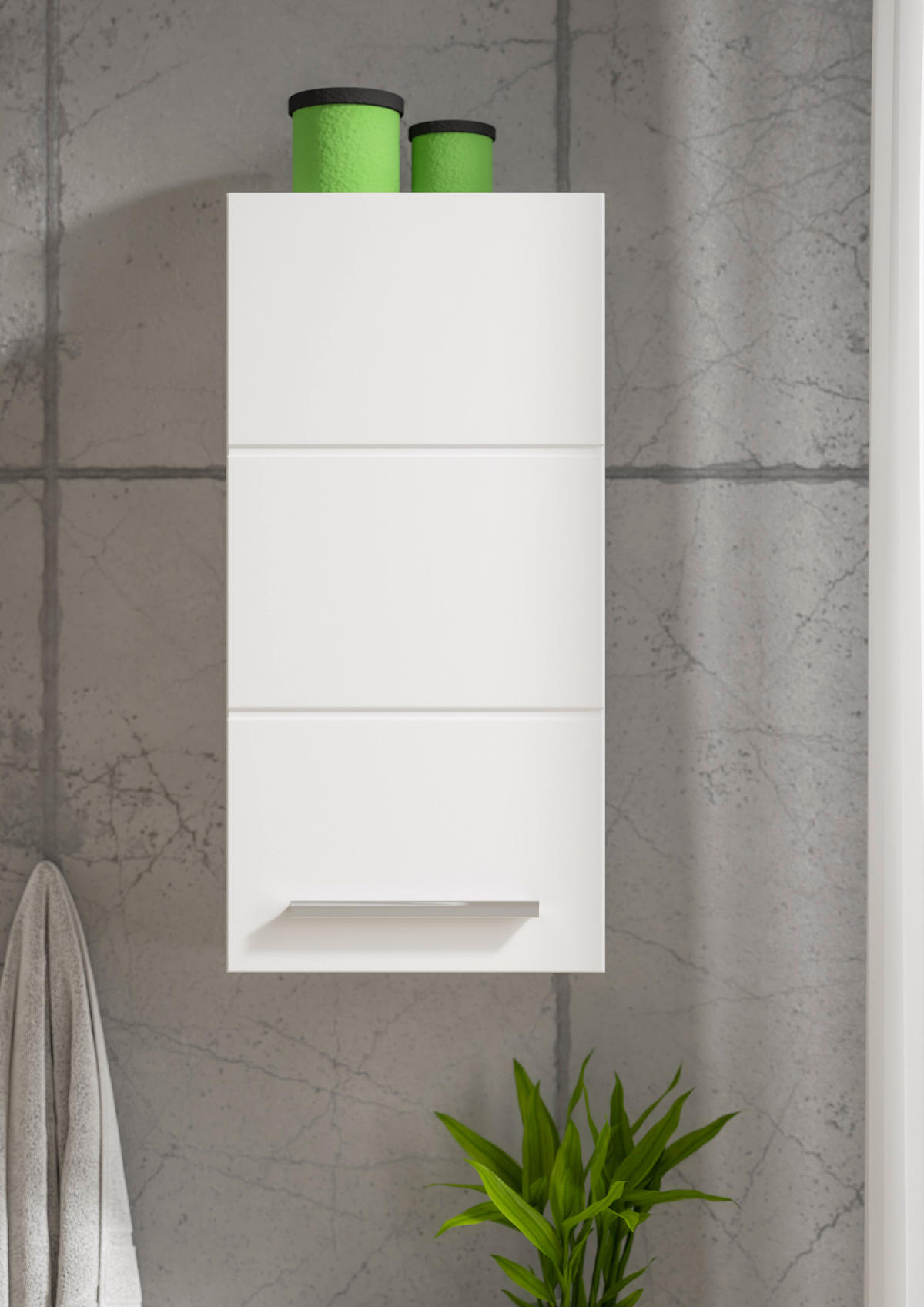 HÄNGESCHRANK 34/70/23 cm  - Chromfarben/Weiß Hochglanz, MODERN, Holzwerkstoff/Kunststoff (34/70/23cm) - MID.YOU