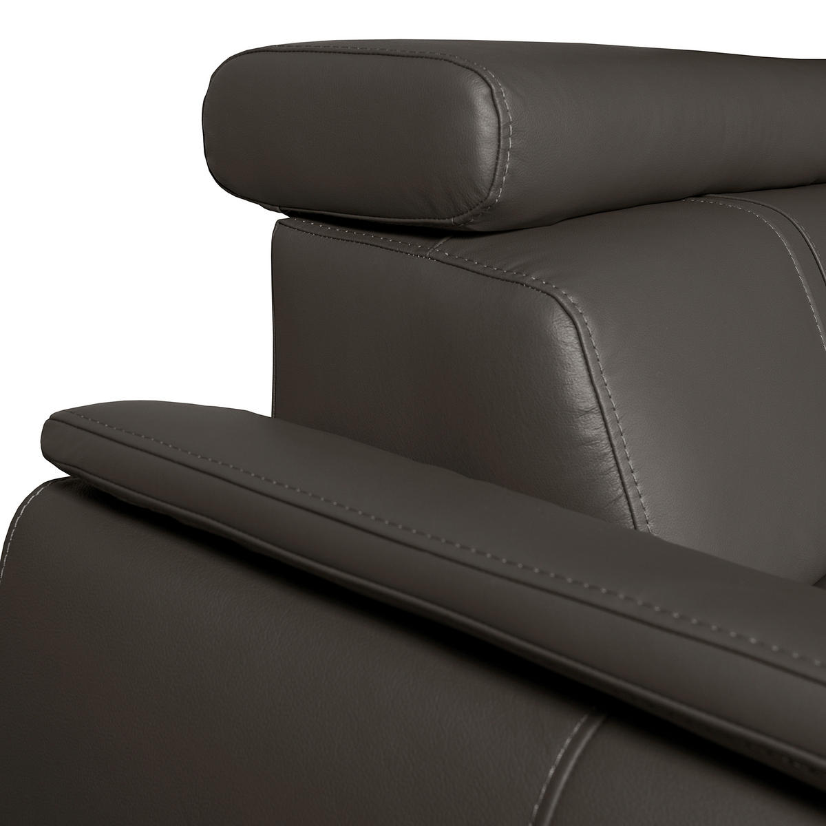 ECKSOFA  in Echtleder Dunkelbraun  - Wengefarben/Dunkelbraun, Design, Leder/Holz (265/265cm) - Livetastic