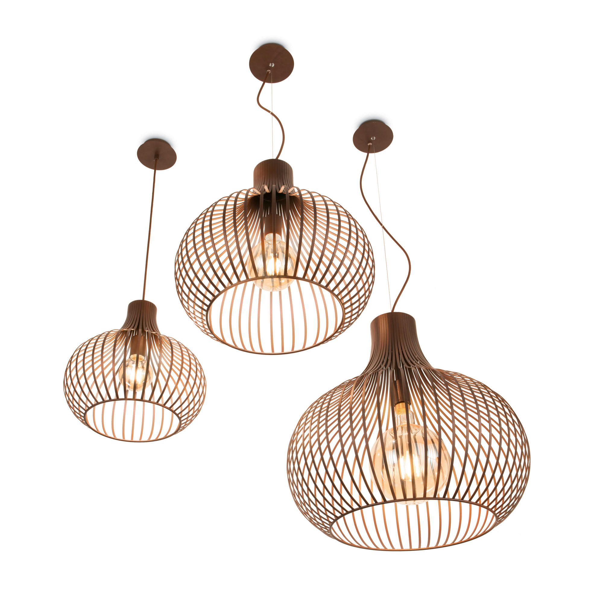 HÄNGELEUCHTE Onion SP1 59,5/82/257 cm   - Braun, Design, Metall (59,5/82/257cm) - Ideal Lux