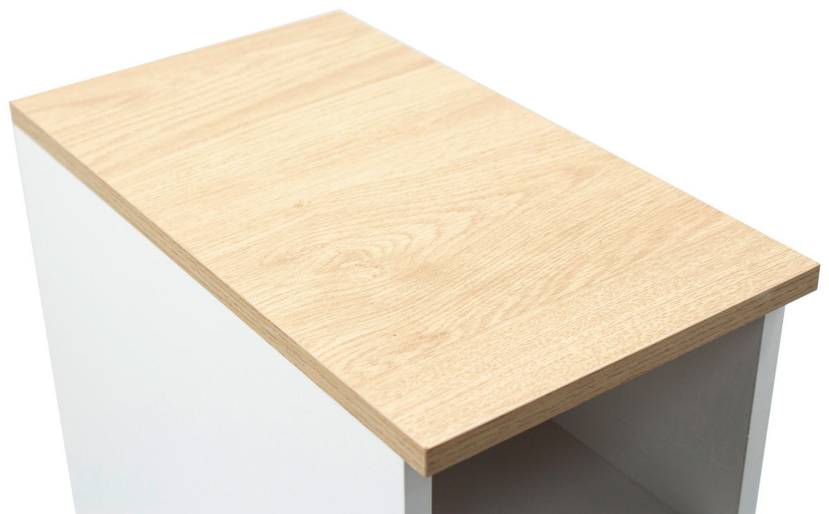 NACHTSCHRANK 19,6/60/34 cm, Weiß, Eiche Artisan,  - Weiß/Eiche Artisan, Basics, Holzwerkstoff (19,6/60/34cm) - Boxxx